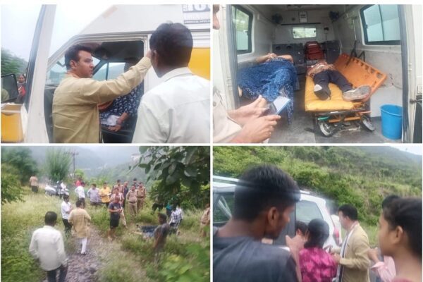 कार अनियंत्रित होकर खाई में गिरी, शिक्षक-शिक्षिका की मौत कार अनियंत्रित होकर खाई में गिरी, शिक्षक-शिक्षिका की मौत