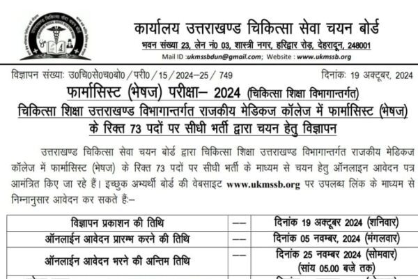 उत्तराखंड में मेडिकल काॅलेजों में निकली फार्मासिस्टों की बम्पर भर्ती