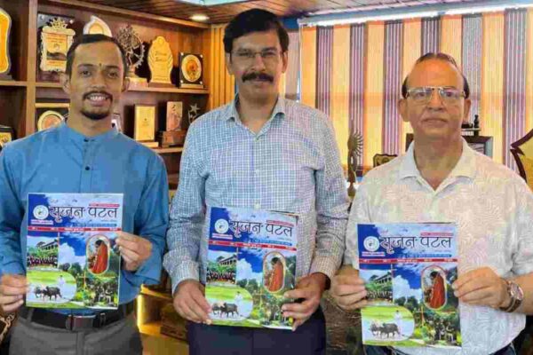 साईं सृजन पटल पत्रिका के 12वें अंक का एम्स के डाॅ. सहरावत ने किया विमोचन