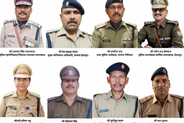 उत्तराखण्ड के आठ पुलिस अधिकारियों-कर्मचारियों को राष्ट्रपति पदक