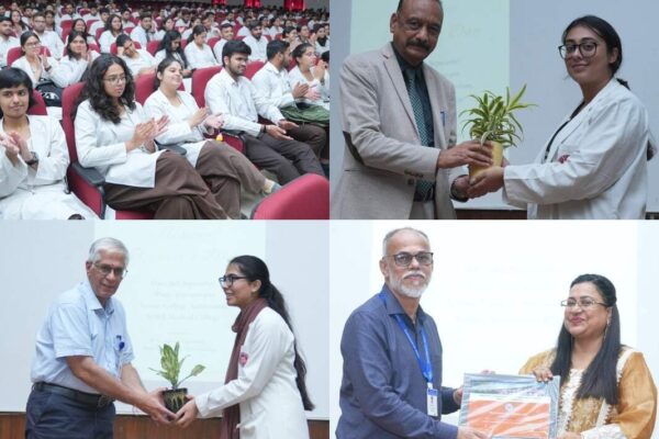 श्री गुरु राम राय मेडिकल काॅलेज में शिष्यों ने किया गुरुओं का सम्मान
