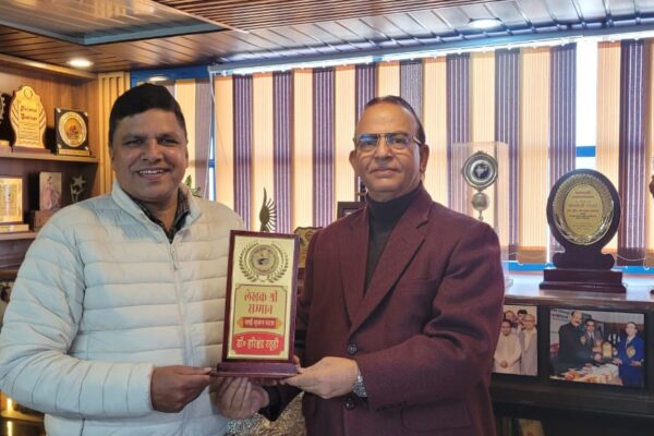 साईं सृजन पटल ने डाॅ.हरीश रतूड़ी को ‘लेखक श्री सम्मान’ से नवाजा